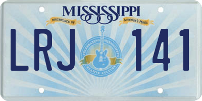 MS license plate LRJ141