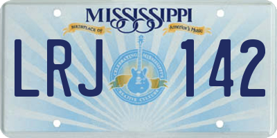 MS license plate LRJ142