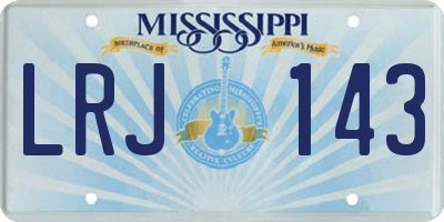 MS license plate LRJ143