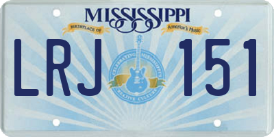 MS license plate LRJ151