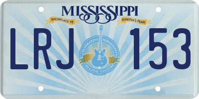 MS license plate LRJ153