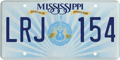 MS license plate LRJ154