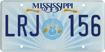 MS license plate LRJ156