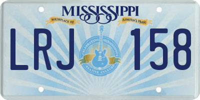MS license plate LRJ158