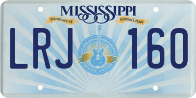 MS license plate LRJ160