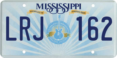 MS license plate LRJ162