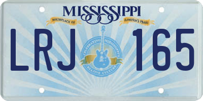 MS license plate LRJ165