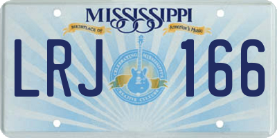 MS license plate LRJ166