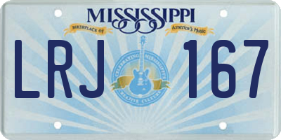 MS license plate LRJ167