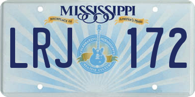 MS license plate LRJ172