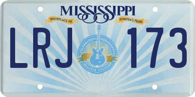 MS license plate LRJ173