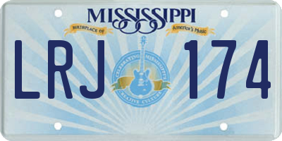MS license plate LRJ174