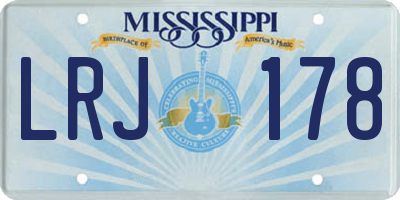 MS license plate LRJ178