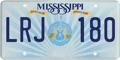 MS license plate LRJ180