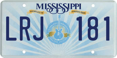 MS license plate LRJ181