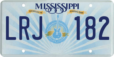 MS license plate LRJ182