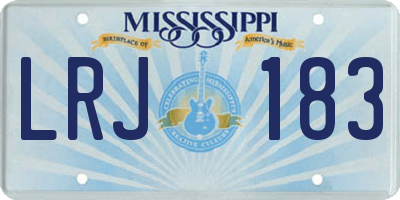 MS license plate LRJ183