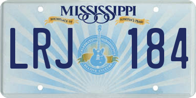MS license plate LRJ184
