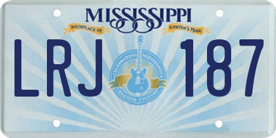 MS license plate LRJ187
