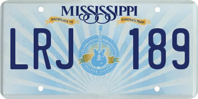 MS license plate LRJ189
