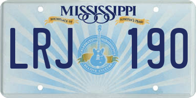 MS license plate LRJ190