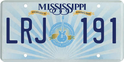 MS license plate LRJ191