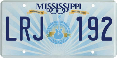 MS license plate LRJ192