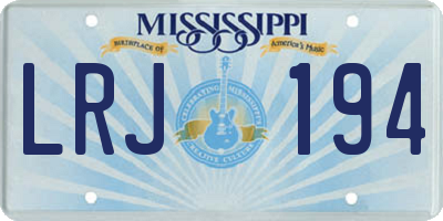 MS license plate LRJ194