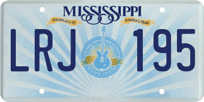 MS license plate LRJ195