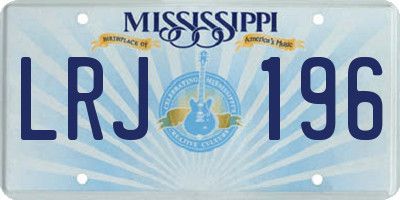 MS license plate LRJ196