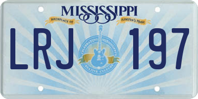 MS license plate LRJ197