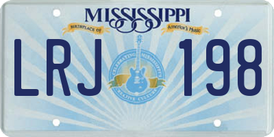 MS license plate LRJ198