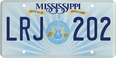 MS license plate LRJ202