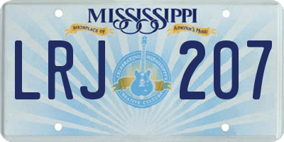 MS license plate LRJ207