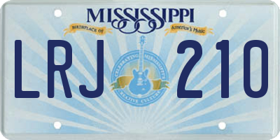 MS license plate LRJ210