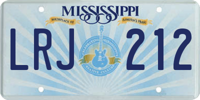 MS license plate LRJ212
