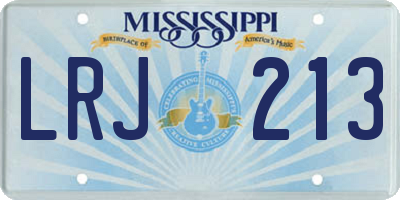 MS license plate LRJ213