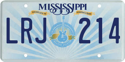 MS license plate LRJ214