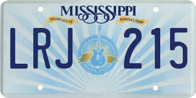 MS license plate LRJ215