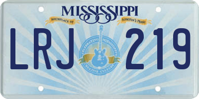 MS license plate LRJ219