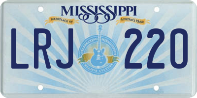 MS license plate LRJ220