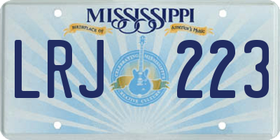 MS license plate LRJ223