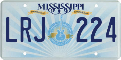 MS license plate LRJ224