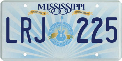 MS license plate LRJ225