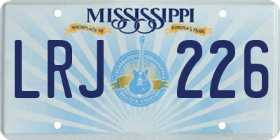 MS license plate LRJ226