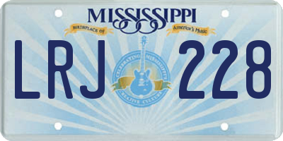 MS license plate LRJ228