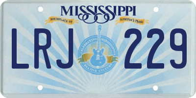 MS license plate LRJ229