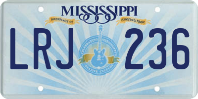 MS license plate LRJ236