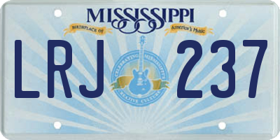 MS license plate LRJ237
