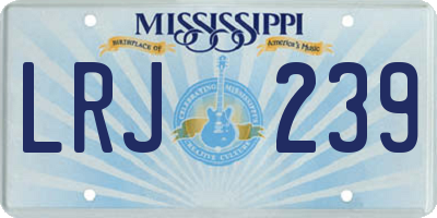 MS license plate LRJ239